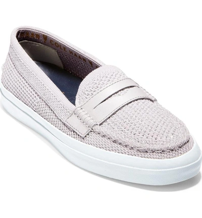 Shop Cole Haan Pinch Stitchlite(tm) Loafer In Silver/ White Leather