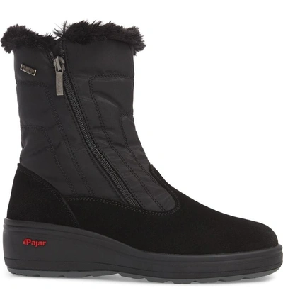 Shop Pajar Raff Waterproof Boot With Faux Fur Lining In Black Leather