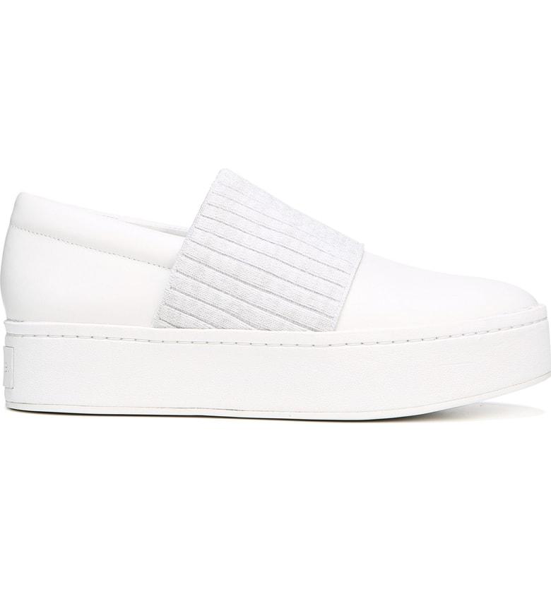 vince weadon leather knit platform sneakers
