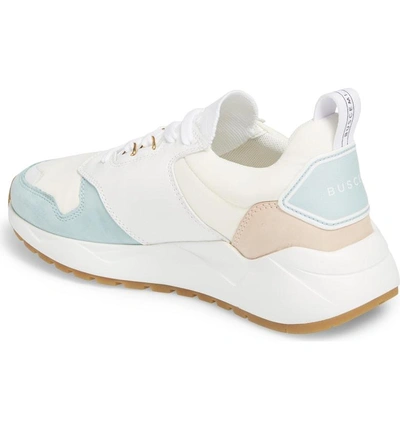 Shop Buscemi Ventura Sneaker In White/ Light Blue