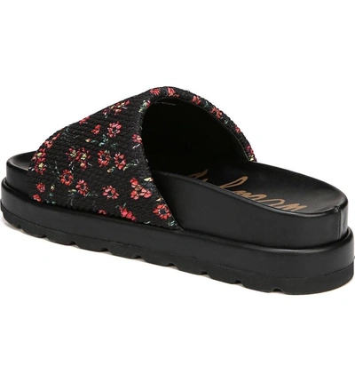 Shop Sam Edelman Shaye Slide Sandal In Black Floral Print Fabric