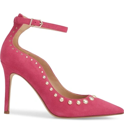 Shop Sam Edelman Helen Ankle Strap Pump In Retro Pink Suede