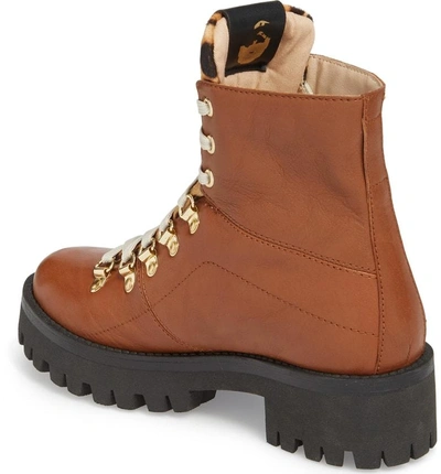 Shop Steve Madden Boom Hiker Boot With Genuine Calf Hair In Cognac Multi