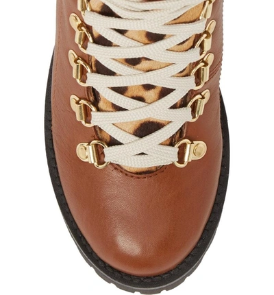 Shop Steve Madden Boom Hiker Boot With Genuine Calf Hair In Cognac Multi