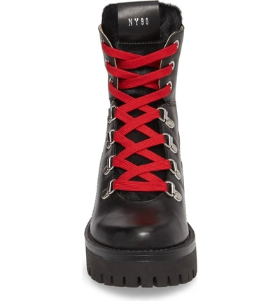 Shop Steve Madden Boom Hiker Boot With Genuine Calf Hair In Black Multi