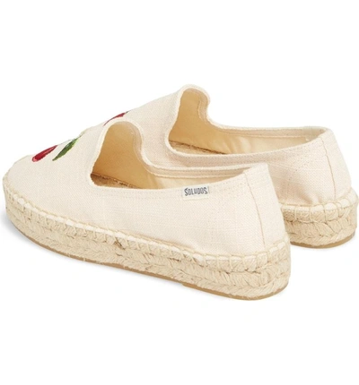 Shop Soludos Cherries Embroidered Espadrille In Blush