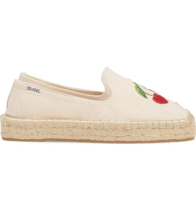 Shop Soludos Cherries Embroidered Espadrille In Blush
