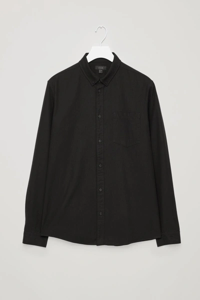 Shop Cos Cotton Button-down Shirt In Black