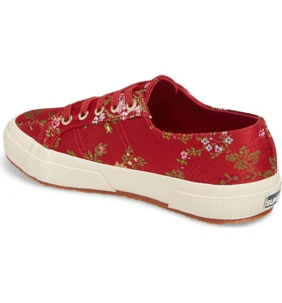 Shop Superga 2750 Satin Jacquard Sneaker In Bordeaux