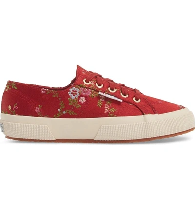 Shop Superga 2750 Satin Jacquard Sneaker In Bordeaux