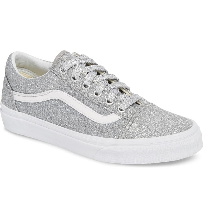 vans old skool silver true white