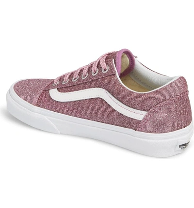 Shop Vans Ua Old Skool Glitter Low Top Sneaker In Pink/ True White Glitter