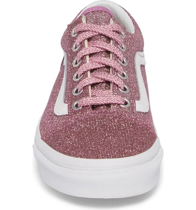 Shop Vans Ua Old Skool Glitter Low Top Sneaker In Pink/ True White Glitter