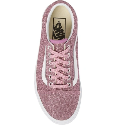 Shop Vans Ua Old Skool Glitter Low Top Sneaker In Pink/ True White Glitter