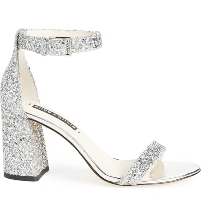 Shop Alice And Olivia Lillian Glitter Ankle Strap Sandal In Silver