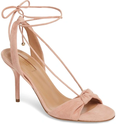 Shop Aquazzura Virginie Lace-up Sandal In French Rose