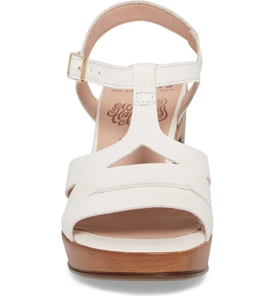 Shop Wonders Block Heel Platform Sandal In Off-white Leather