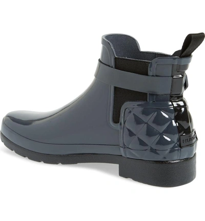 Shop Hunter Original Refined Quilted Gloss Chelsea Boot In Dark Slate