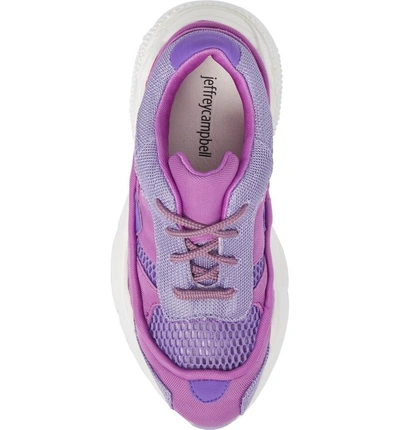 Shop Jeffrey Campbell Hmdi Platform Sneaker In Purple Mesh Combo