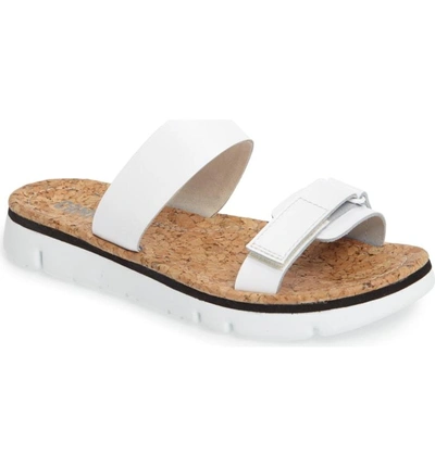 Shop Camper 'oruga' Two Strap Slide Sandal In White Leather