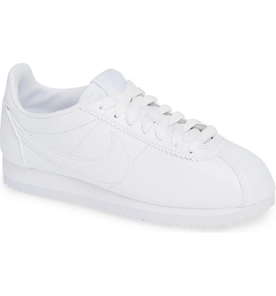 Shop Nike 'classic Cortez' Sneaker In White/ White
