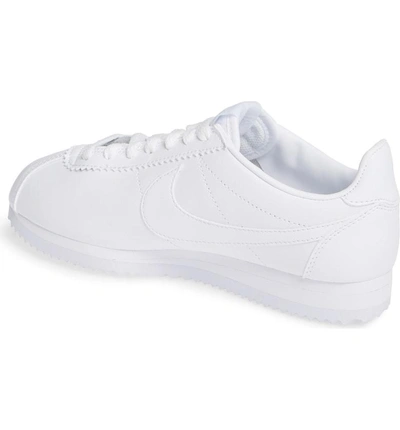 Shop Nike 'classic Cortez' Sneaker In White/ White