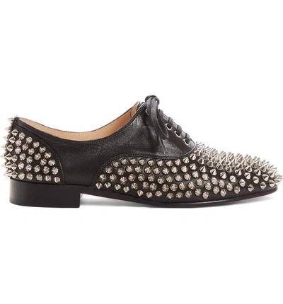 Shop Christian Louboutin Freddy Spiked Loafer In Black