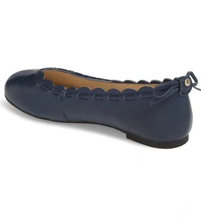 Shop Jack Rogers Lucie Ii Scalloped Flat In Midnight Blue Leather