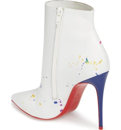 Shop Christian Louboutin Love Pointy Toe Bootie In White