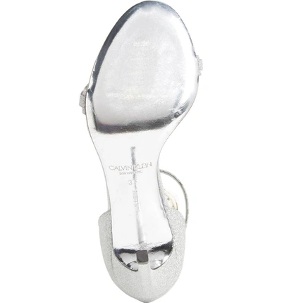 Shop Calvin Klein 205w39nyc Camelle Jewel Embellished Sandal In Diamond Silver