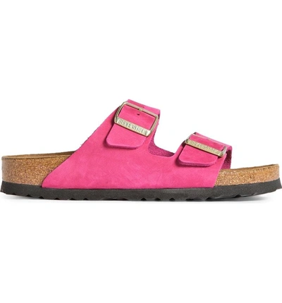 Shop Birkenstock 'arizona' Soft Footbed Sandal In Shocking Pink Nubuck