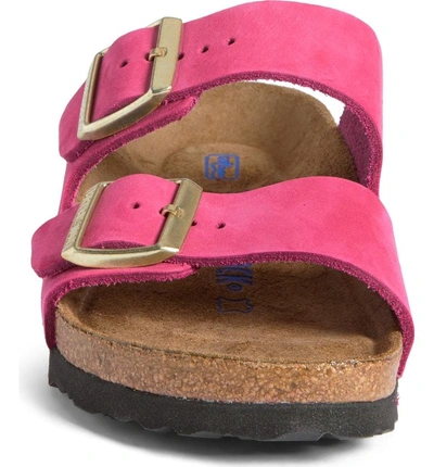 Shop Birkenstock 'arizona' Soft Footbed Sandal In Shocking Pink Nubuck
