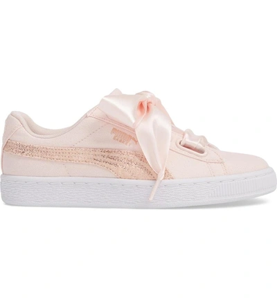 Shop Puma Basket Heart Sneaker In Pearl/ White/ Rose Gold