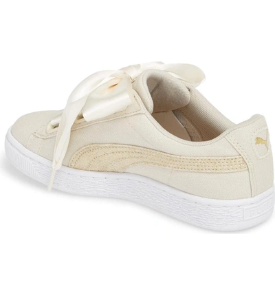 Shop Puma Basket Heart Sneaker In Birch/ White/ Team Gold