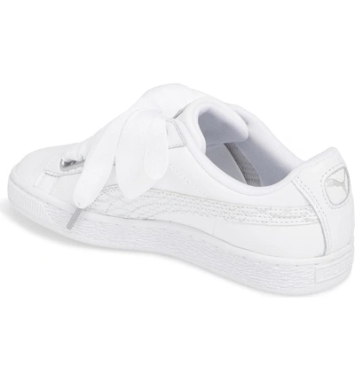 Shop Puma Basket Heart Sneaker In White/ White/ White