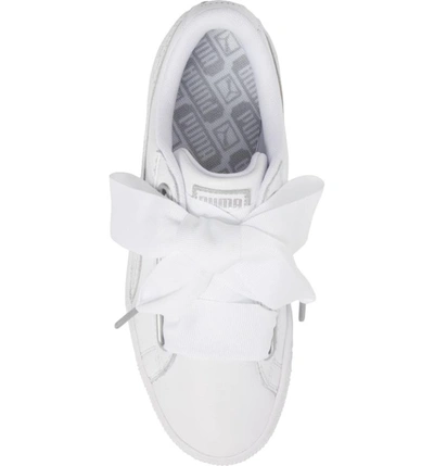 Shop Puma Basket Heart Sneaker In White/ White/ White