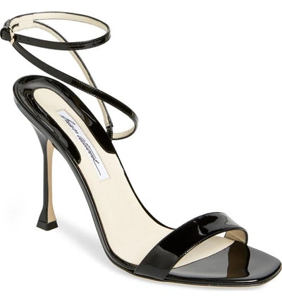 Shop Brian Atwood Sienna Ankle Strap Sandal In Black Patent