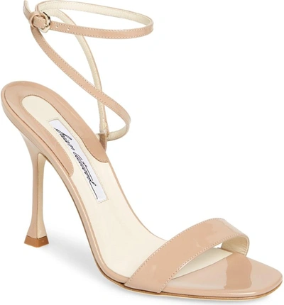 Shop Brian Atwood Sienna Ankle Strap Sandal In Nude Patent