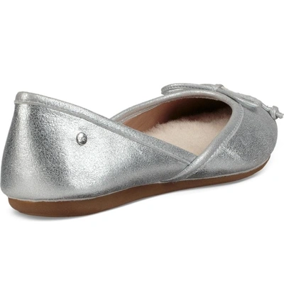 Shop Ugg Lena Flat In Silver Leather