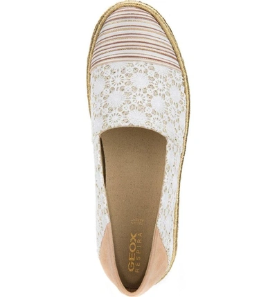 Shop Geox Modesty Flat In Off White Suede