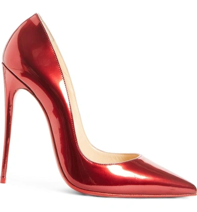 Shop Christian Louboutin So Kate Pointy Toe Pump In Loubi Red