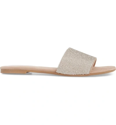 Shop Jeffrey Campbell Sparque Embellished Slide Sandal In Champagne Combo