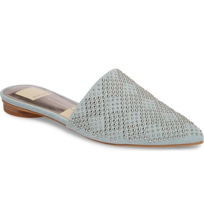 Shop Dolce Vita Elvah Studded Mule In Light Blue Denim Studs