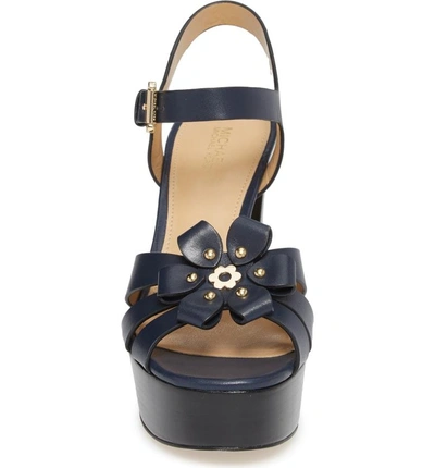 Shop Michael Michael Kors Tara Platform Sandal In Admiral Leather