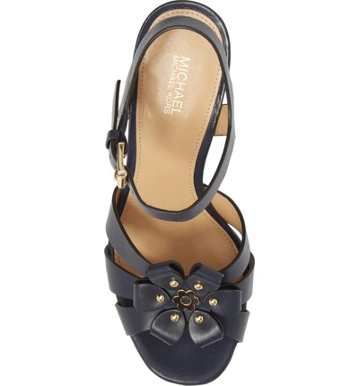 Shop Michael Michael Kors Tara Platform Sandal In Admiral Leather