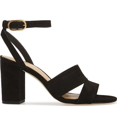 Shop Etienne Aigner Legend Ankle Strap Sandal In Black Suede