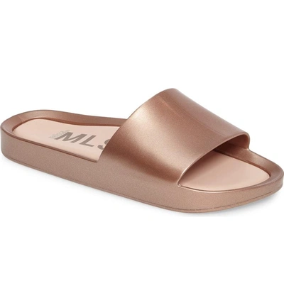 Shop Melissa Beach Slide Sandal In Rose Gold