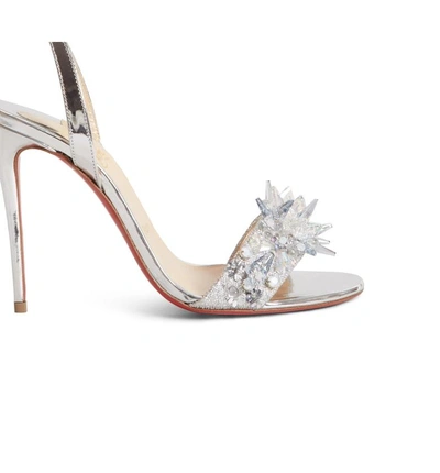 Shop Christian Louboutin Okydok Crystal Embellished Sandal In Silver
