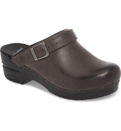 Shop Dansko Ingrid Clog In Grey Burnished Nubuck