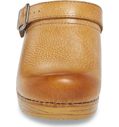 Shop Dansko Ingrid Clog In Honey Distressed Leather